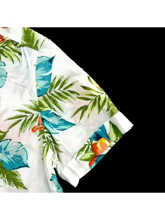 Vintage Cathy Daniels Tropical Hibiscus Short Sleeve Top - Picture 5 of 8
